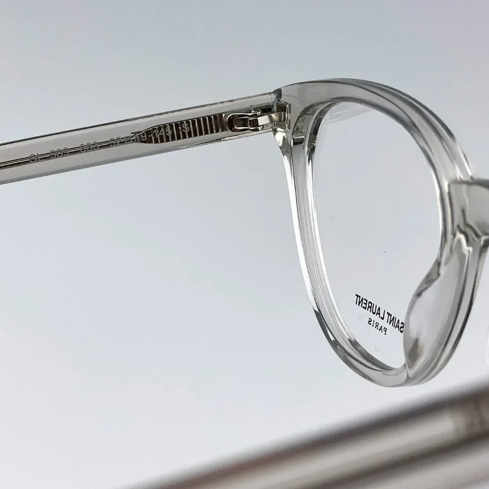 Saint Laurent SL589 003 Eyeglasses Beige Clear Oval Women